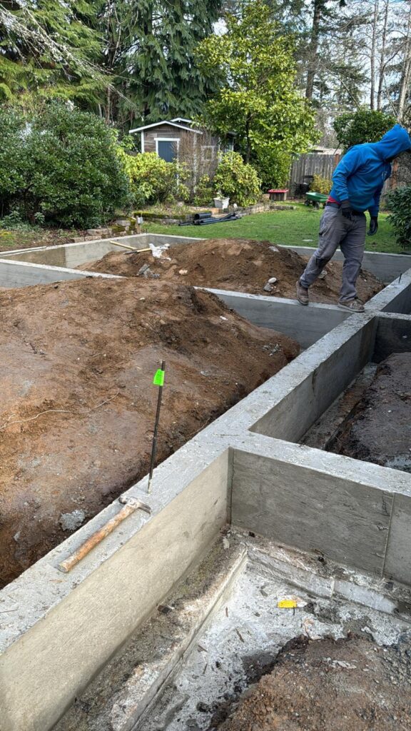 Concrete foundation slab being poured